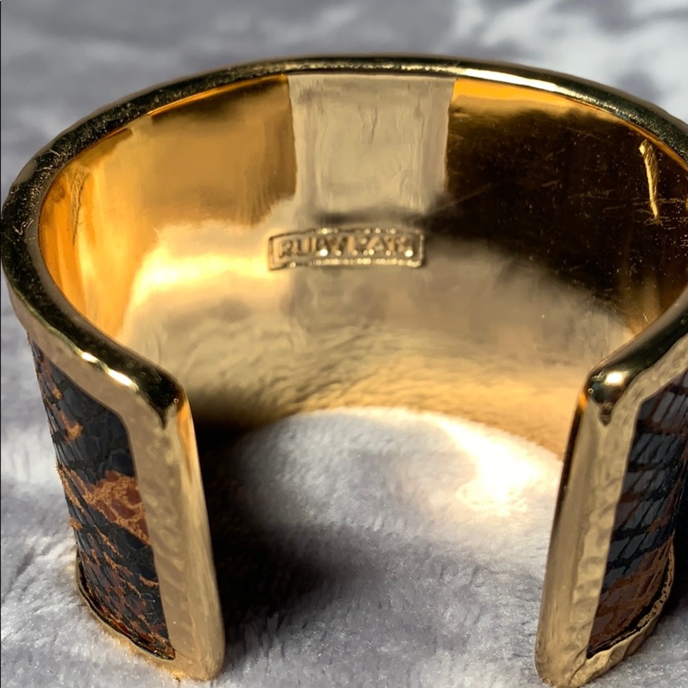 Gold With Leopard Print Cuff - image 5